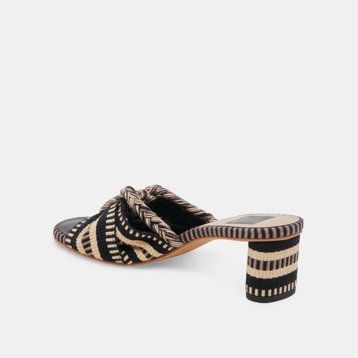 Sandals Women Dolce Vita Dallie Heels Black Multi Woven