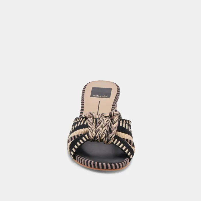 Sandals Women Dolce Vita Dallie Heels Black Multi Woven
