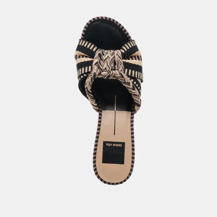 Sandals Women Dolce Vita Dallie Heels Black Multi Woven
