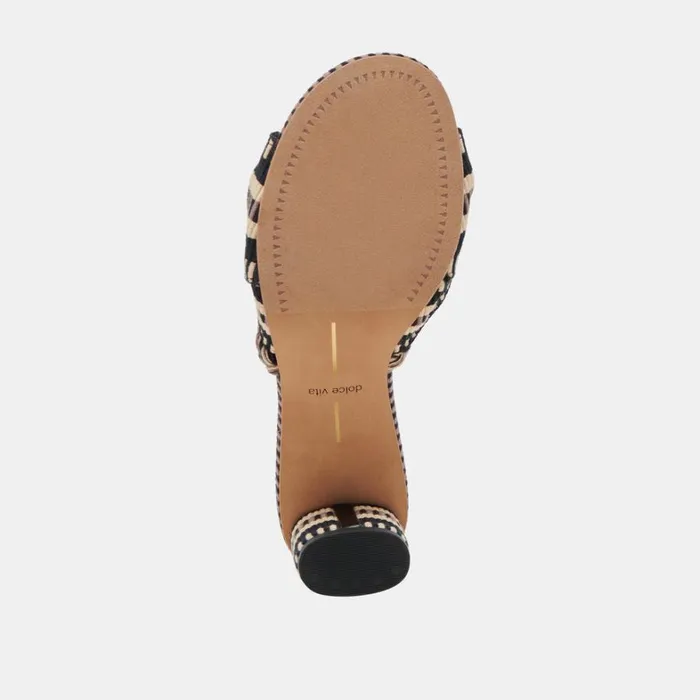Sandals Women Dolce Vita Dallie Heels Black Multi Woven