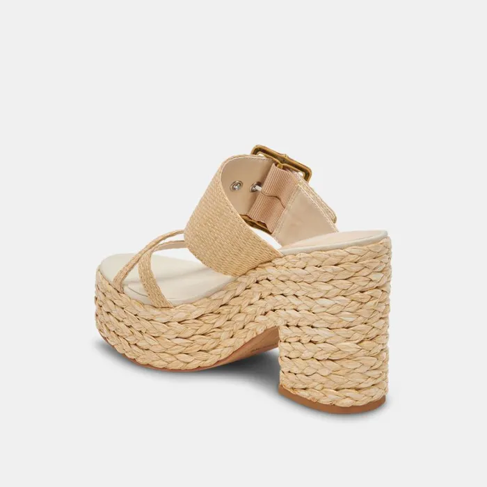 Sandals Women Dolce Vita Edwina Heels Lt Natural Raffia