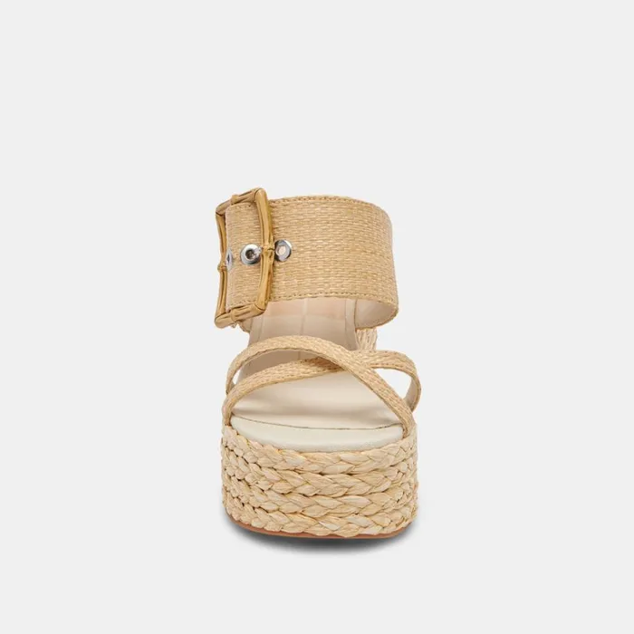 Sandals Women Dolce Vita Edwina Heels Lt Natural Raffia