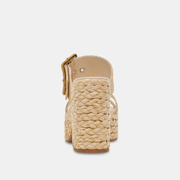 Sandals Women Dolce Vita Edwina Heels Lt Natural Raffia