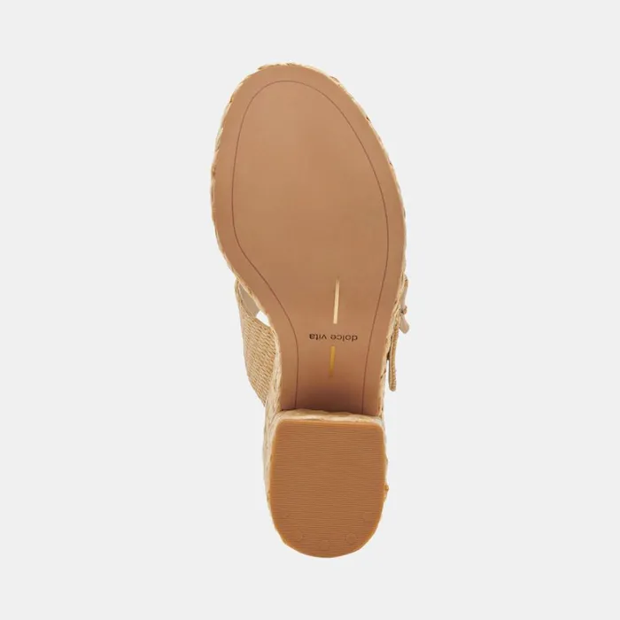 Sandals Women Dolce Vita Edwina Heels Lt Natural Raffia