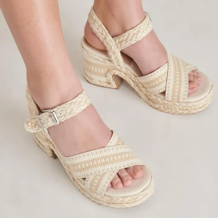 Sandals Women Dolce Vita Grayce Heels Natural Multi Woven