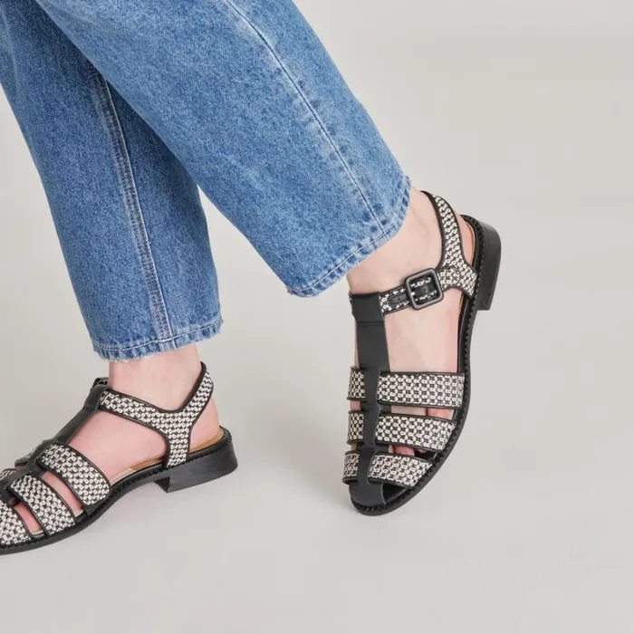 Sandals Women Dolce Vita Holis Sandals Black Multi Raffia