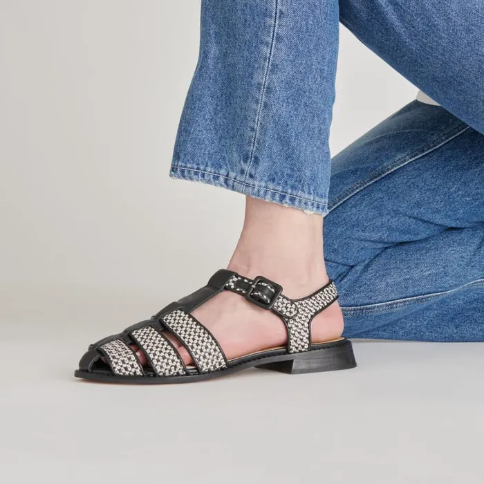Sandals Women Dolce Vita Holis Sandals Black Multi Raffia