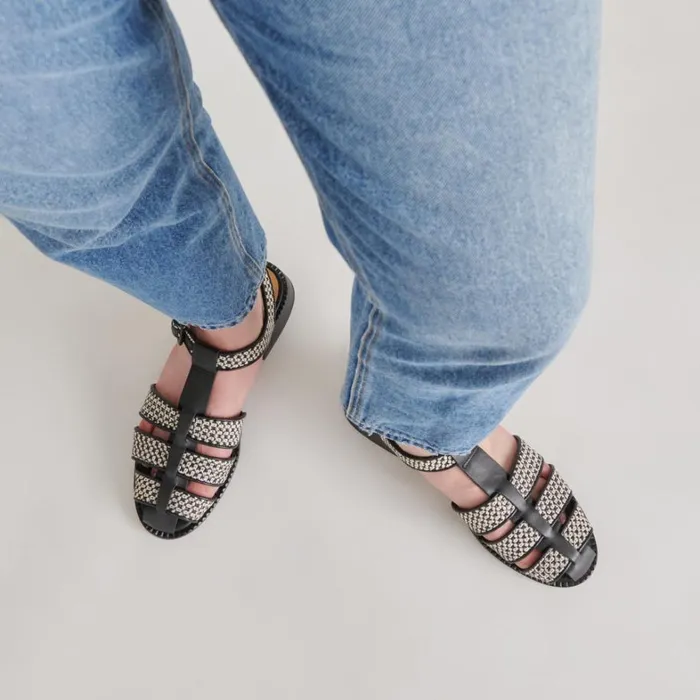 Sandals Women Dolce Vita Holis Sandals Black Multi Raffia