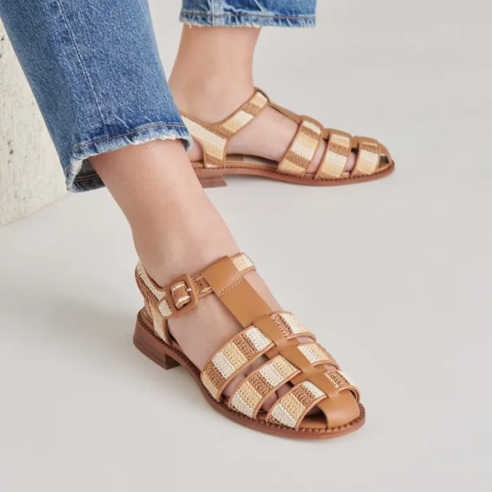 Sandals Women Dolce Vita Holis Sandals Tan Multi Raffia