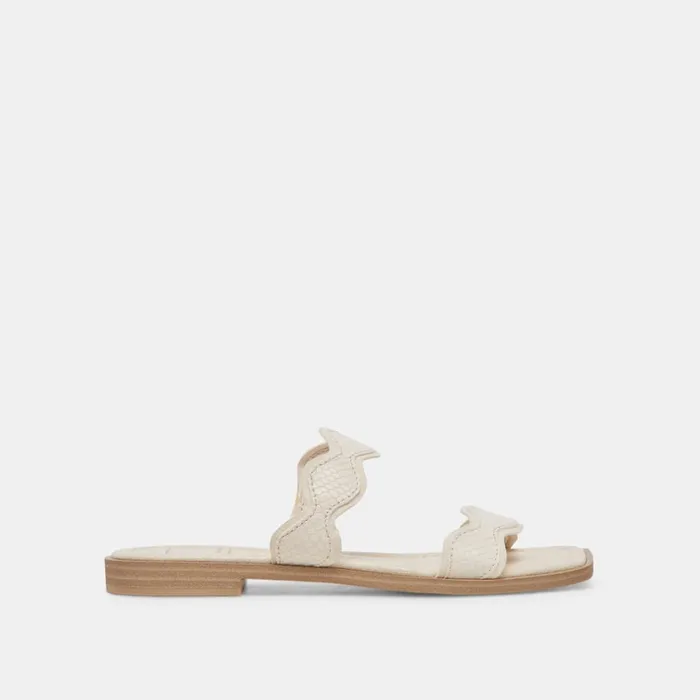 Sandals Women Dolce Vita Ilva Sandals Creme Embossed Leather