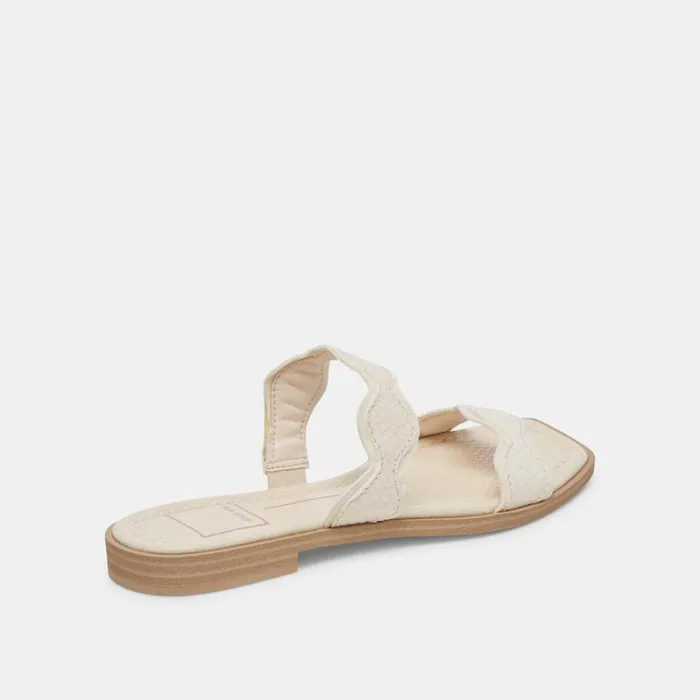 Sandals Women Dolce Vita Ilva Sandals Creme Embossed Leather
