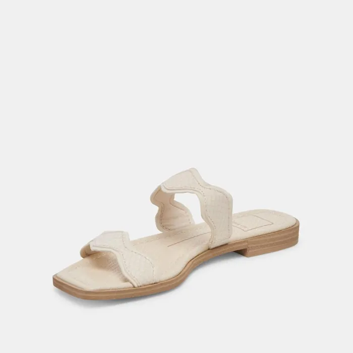 Sandals Women Dolce Vita Ilva Sandals Creme Embossed Leather