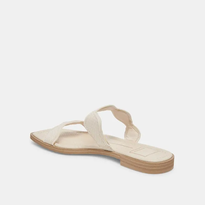 Sandals Women Dolce Vita Ilva Sandals Creme Embossed Leather