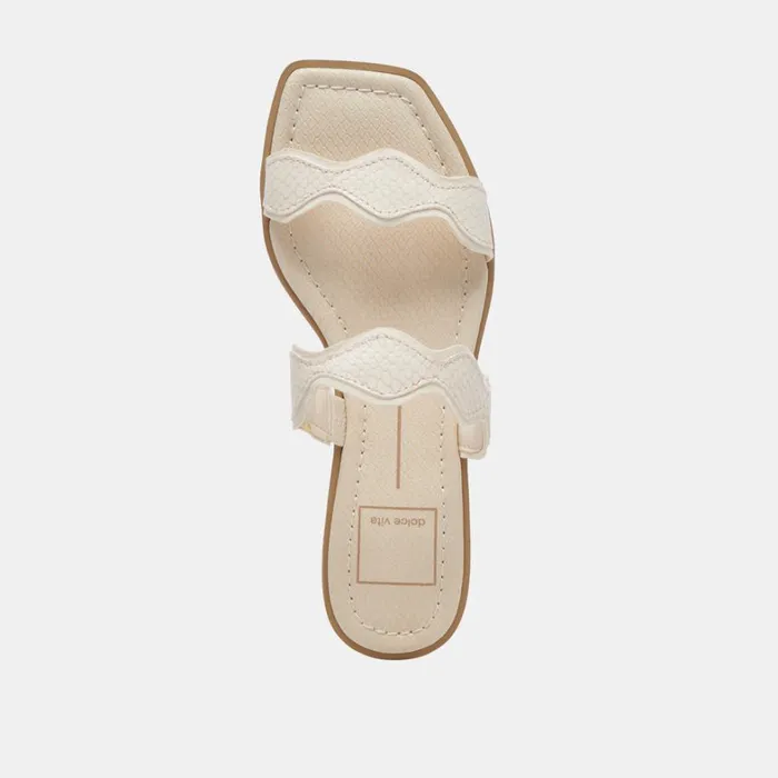 Sandals Women Dolce Vita Ilva Sandals Creme Embossed Leather