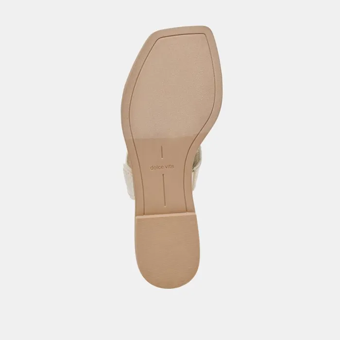 Sandals Women Dolce Vita Ilva Sandals Creme Embossed Leather