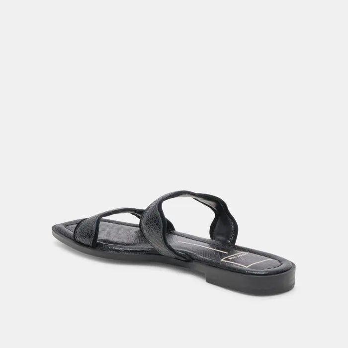 Sandals Women Dolce Vita Ilva Sandals Onyx Embossed Leather