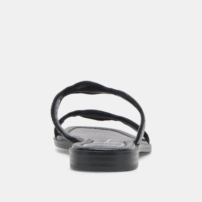 Sandals Women Dolce Vita Ilva Sandals Onyx Embossed Leather