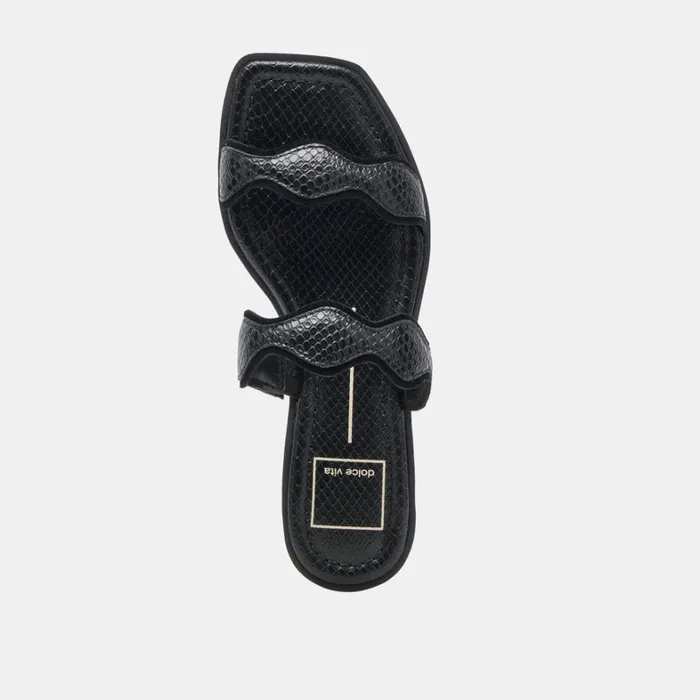 Sandals Women Dolce Vita Ilva Sandals Onyx Embossed Leather