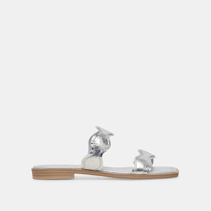Sandals Women Dolce Vita Ilva Sandals Silver Distressed Leather