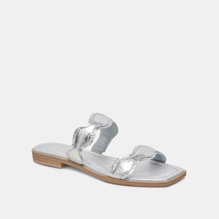 Sandals Women Dolce Vita Ilva Sandals Silver Distressed Leather