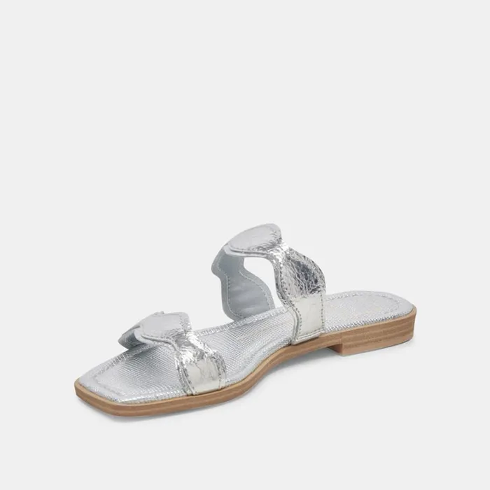 Sandals Women Dolce Vita Ilva Sandals Silver Distressed Leather