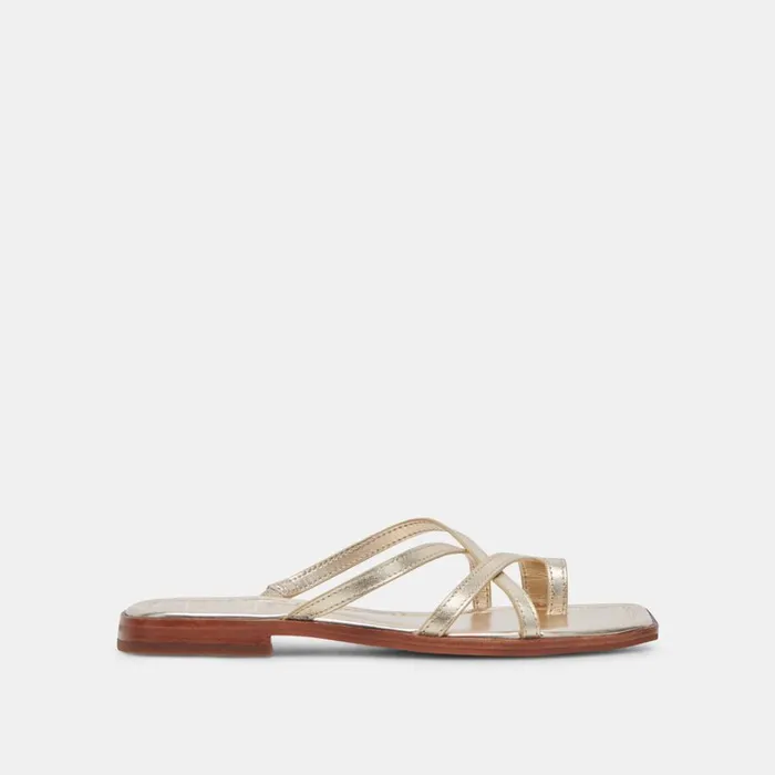 Sandals Women Dolce Vita Indigo Sandals Gold Distressed Leather