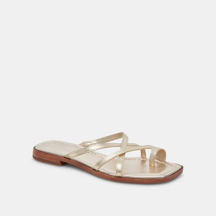 Sandals Women Dolce Vita Indigo Sandals Gold Distressed Leather