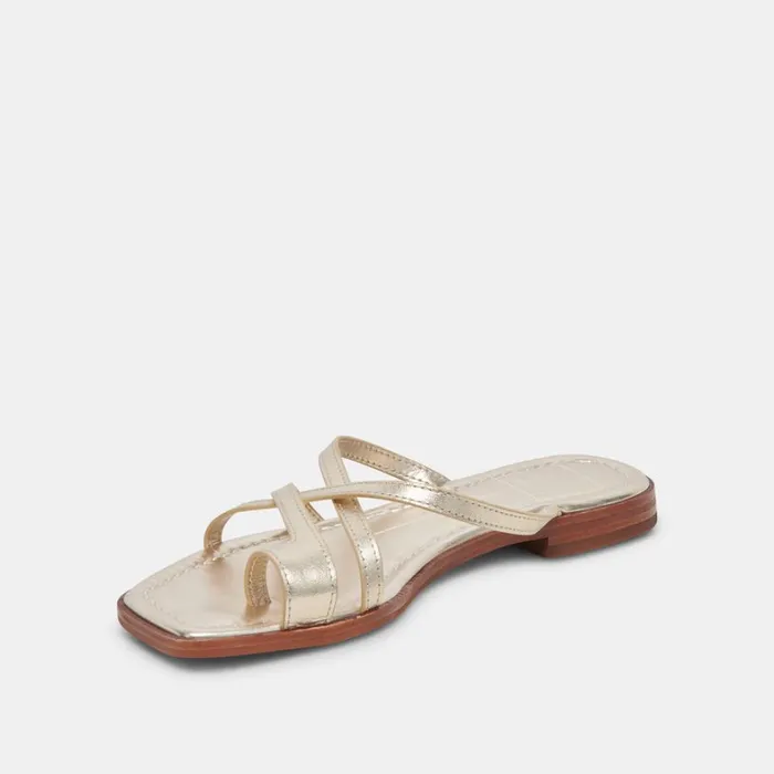 Sandals Women Dolce Vita Indigo Sandals Gold Distressed Leather