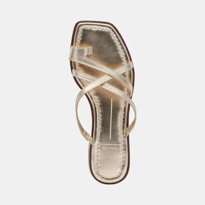 Sandals Women Dolce Vita Indigo Sandals Gold Distressed Leather