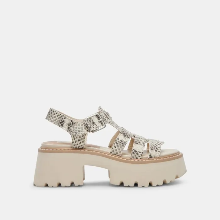 Sandals Women Dolce Vita Latice Sandals Grey White Embossed Leather