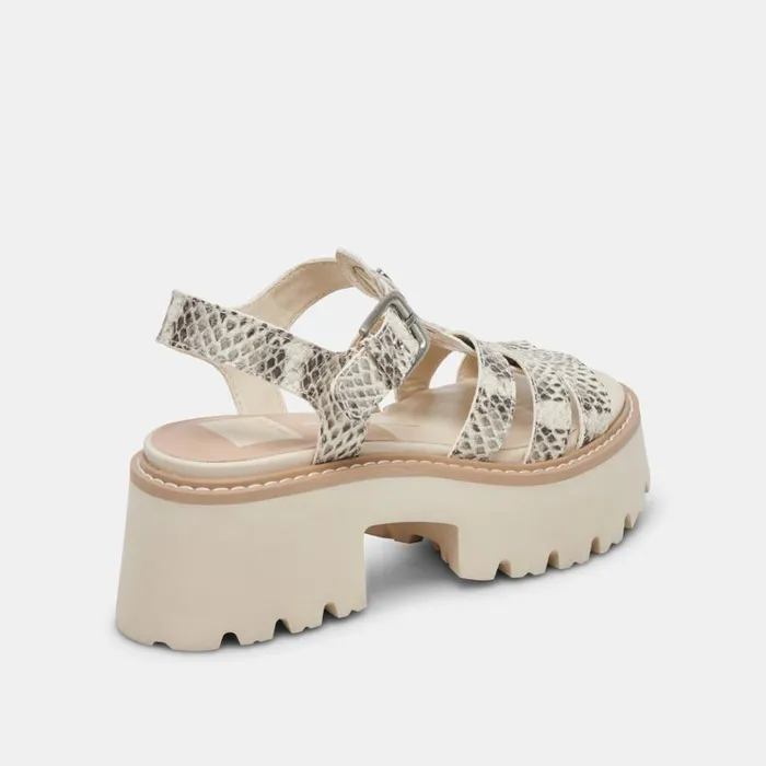 Sandals Women Dolce Vita Latice Sandals Grey White Embossed Leather