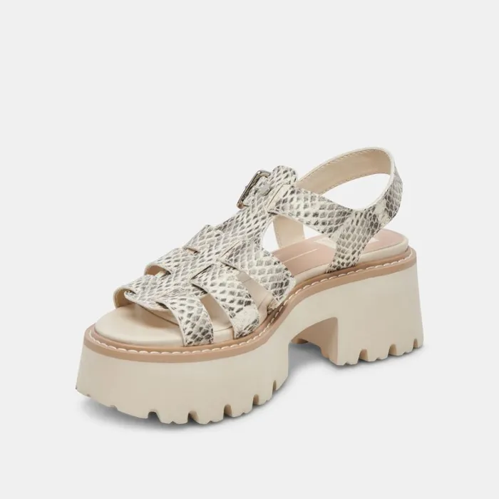 Sandals Women Dolce Vita Latice Sandals Grey White Embossed Leather
