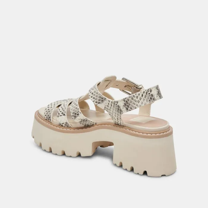 Sandals Women Dolce Vita Latice Sandals Grey White Embossed Leather