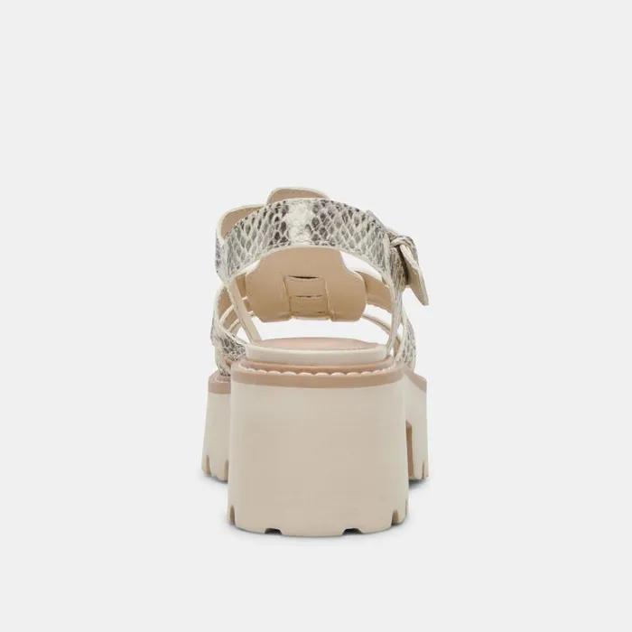 Sandals Women Dolce Vita Latice Sandals Grey White Embossed Leather