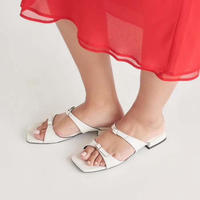 Sandals Women Dolce Vita Lavern Sandals Off White Crinkle Patent