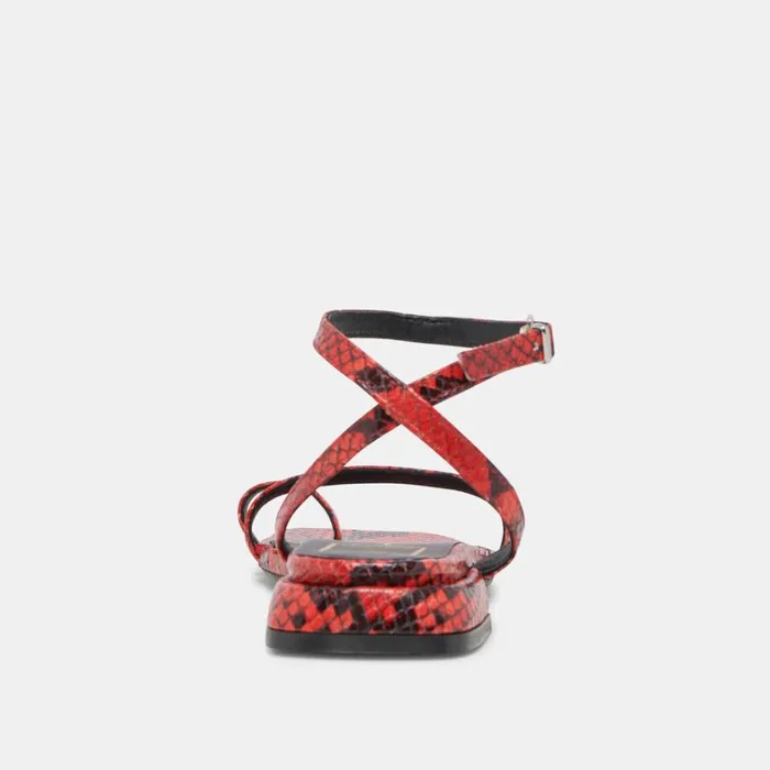 Sandals Women Dolce Vita Lexi Sandals Red Snake Embossed
