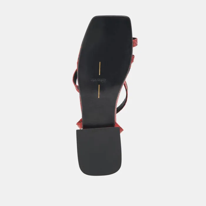 Sandals Women Dolce Vita Lexi Sandals Red Snake Embossed