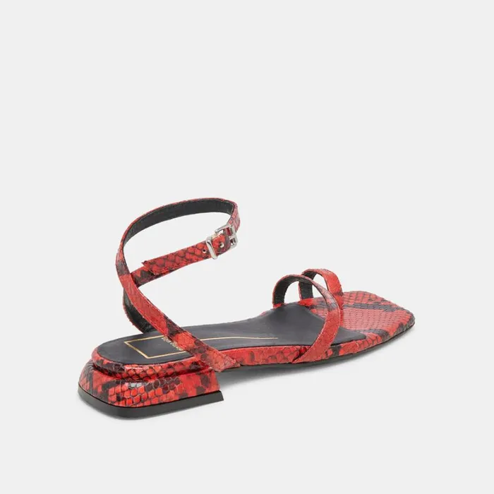 Sandals Women Dolce Vita Lexi Sandals Red Snake Embossed