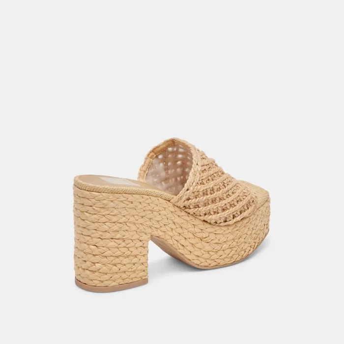 Sandals Women Dolce Vita Lisha Heels Lt Natural Raffia