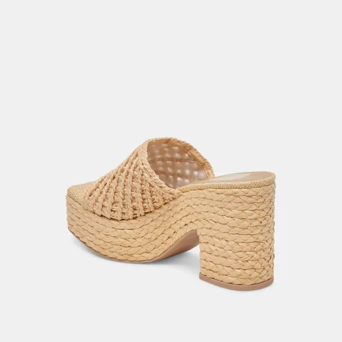 Sandals Women Dolce Vita Lisha Heels Lt Natural Raffia