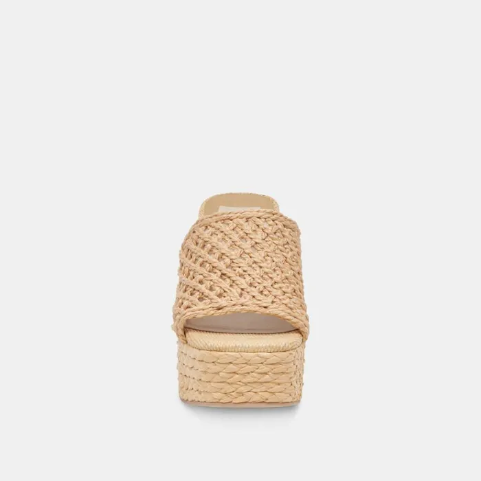 Sandals Women Dolce Vita Lisha Heels Lt Natural Raffia