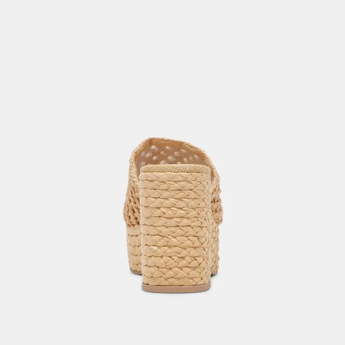 Sandals Women Dolce Vita Lisha Heels Lt Natural Raffia