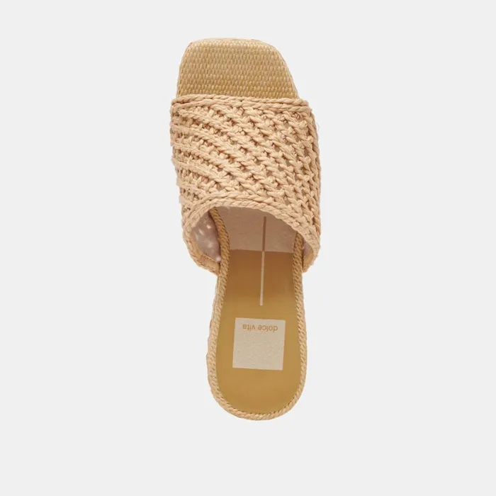 Sandals Women Dolce Vita Lisha Heels Lt Natural Raffia