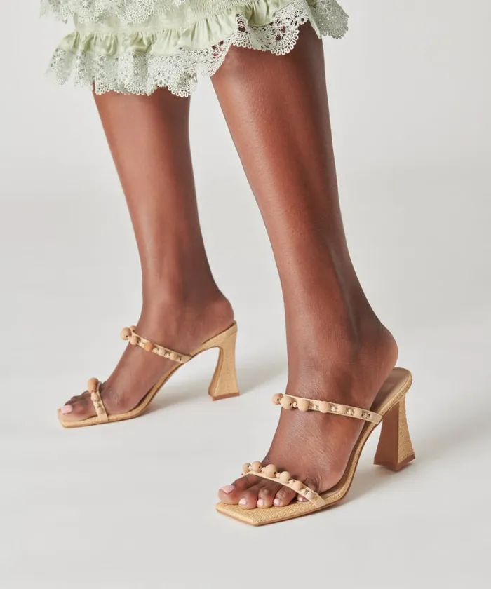 Sandals Women Dolce Vita Naja Heels Beachwood Raffia