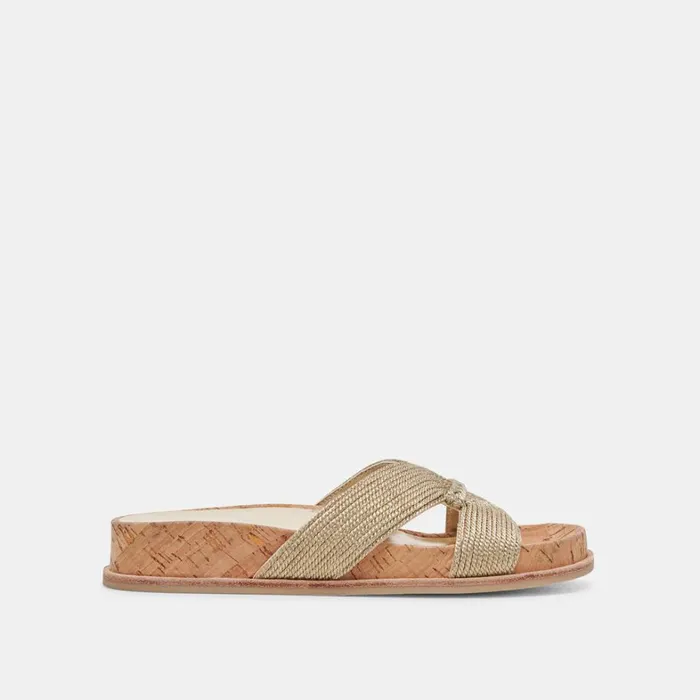 Sandals Women Dolce Vita Selda Sandals Gold Raffia