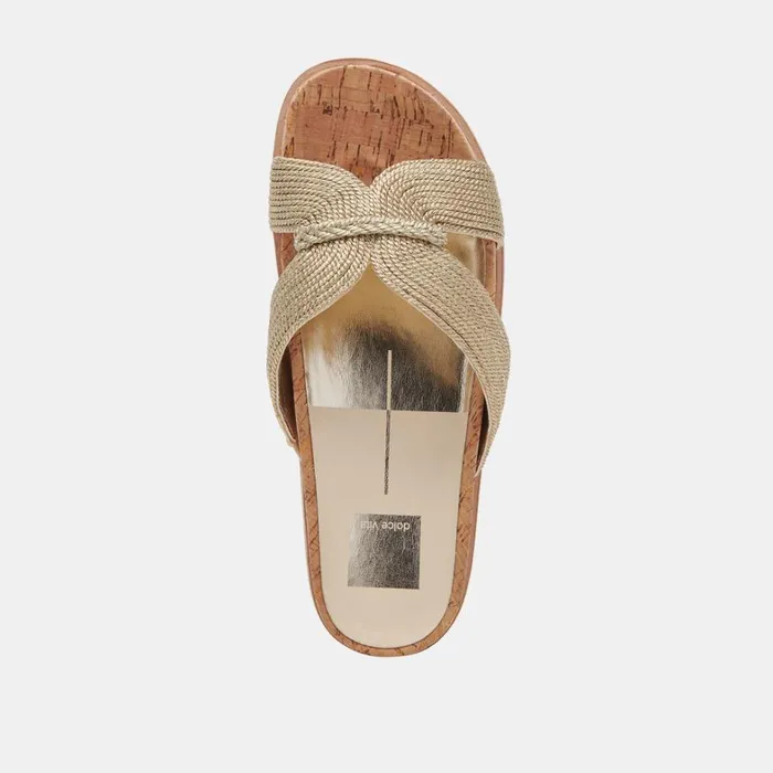 Sandals Women Dolce Vita Selda Sandals Gold Raffia