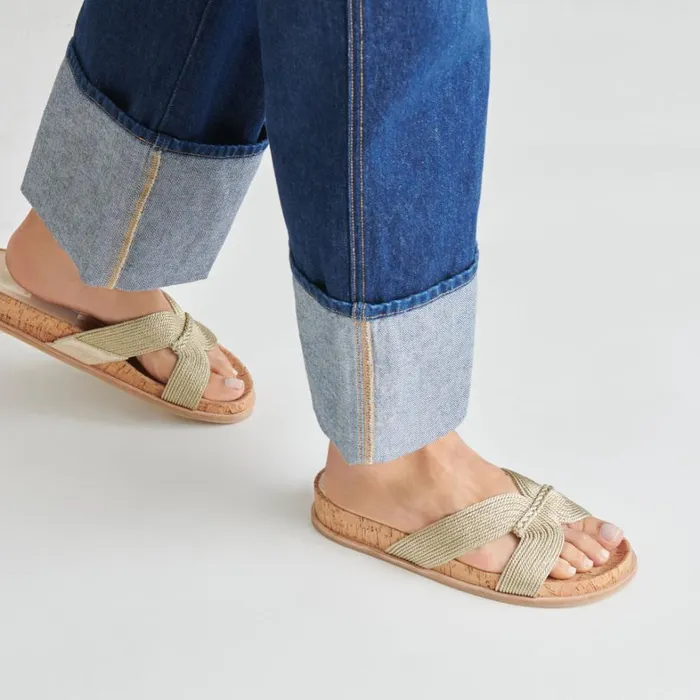 Sandals Women Dolce Vita Selda Sandals Gold Raffia
