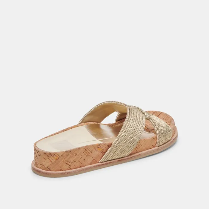 Sandals Women Dolce Vita Selda Sandals Gold Raffia