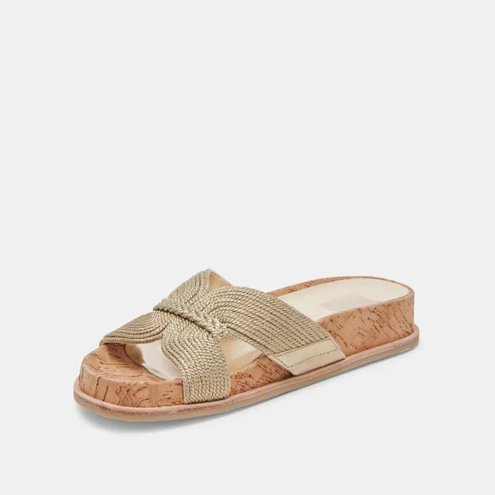 Sandals Women Dolce Vita Selda Sandals Gold Raffia