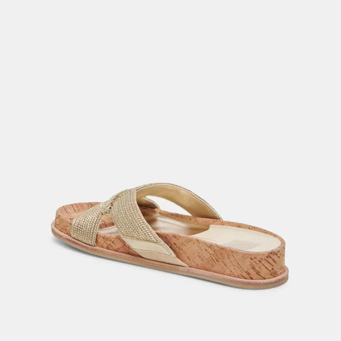 Sandals Women Dolce Vita Selda Sandals Gold Raffia